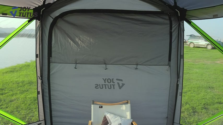 Gazebo 12x12 Ft with Rear SUV Tent, Portable Pop up Screen Tent with 2 Doors 4 Sides, Instant Canopy Shelter with Net