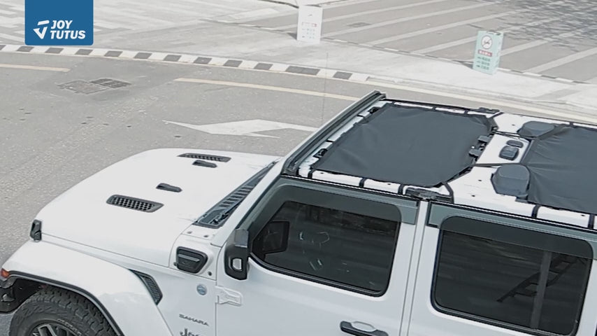 JOYTUTUS Sunshade Mesh Top Cover Fit for Wrangler JLU 2018-2023 (Front+Rear)