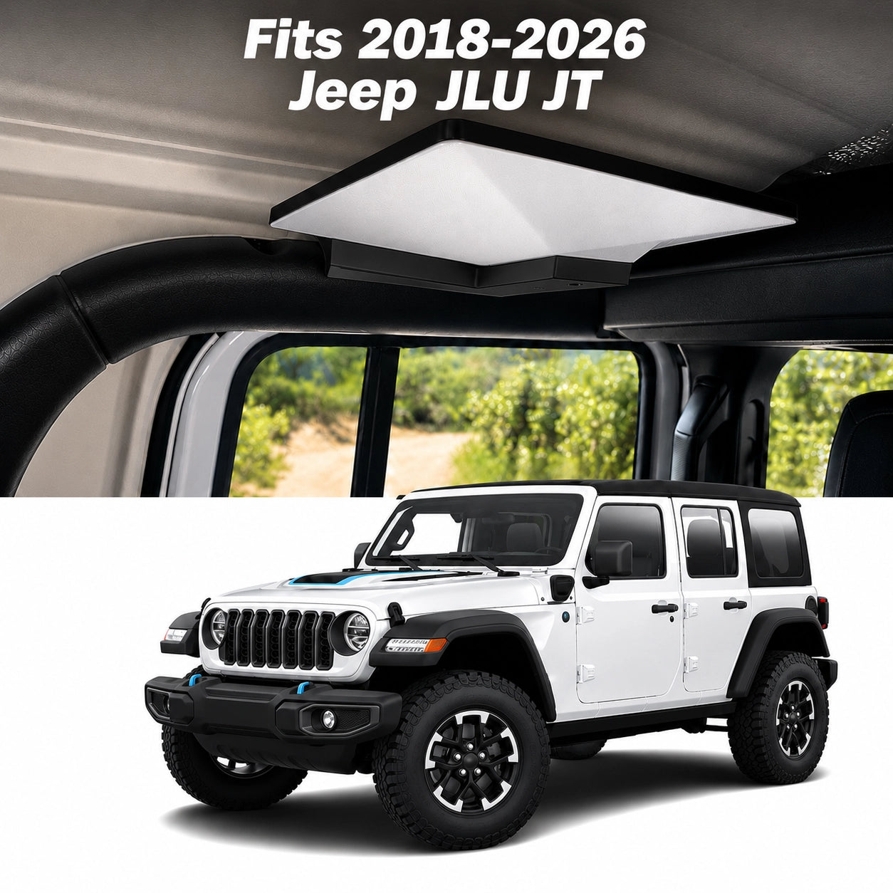 Starlink Mini Interior Roof Mount for 2018–2026 Jeep Wrangler JLU & 2020–2026 Gladiator JT Hard Top