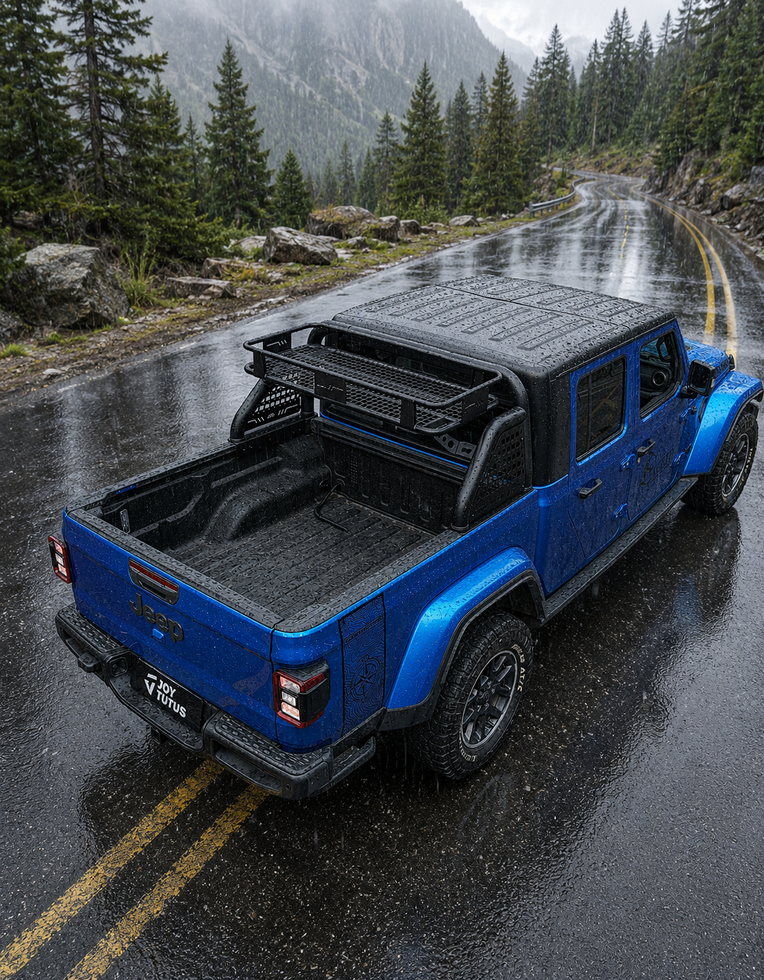 660LB Truck Roll Bar with Cargo Basket & MOLLE Panels for Gladiator JT & Tacoma